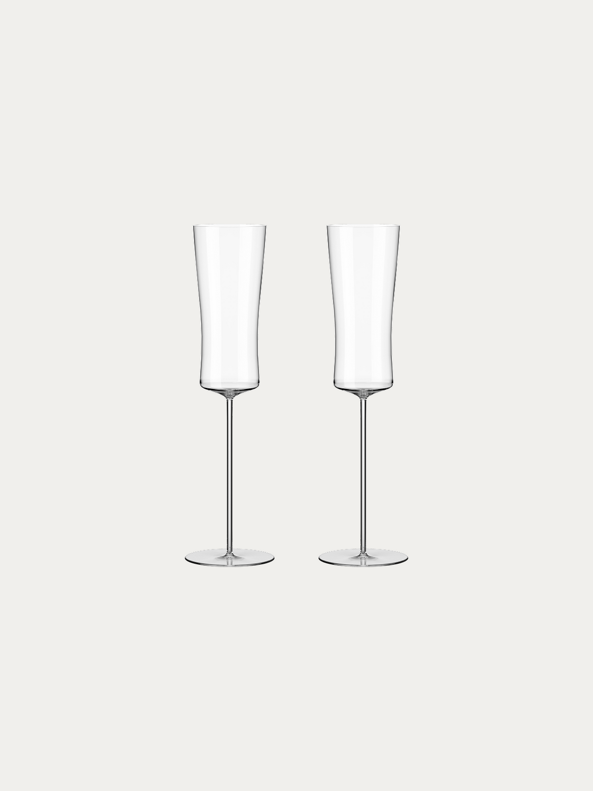 RESONG HOME 1833 Champagne Flute (Pair), elegant curved waist silhouette crystal sparkling wine glass set of 2, slim stem luxury champagne tumbler for celebratio
