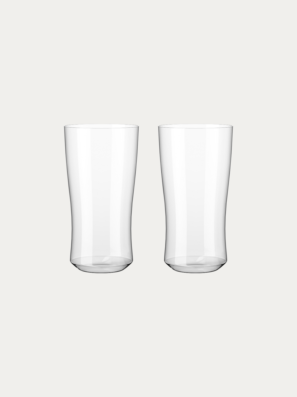 RESONG HOME 1833 Tall Glass (Pair), elegant curved waist silhouette clear crystal highball glass set of 2, minimalist smooth tall tumbler for iced drink, cocktail & cold brew coffee