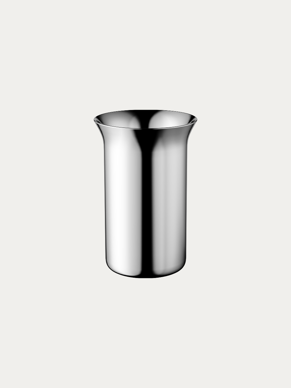 RESONG HOME SHEDI Double-Wall Wine Bucket, double-wall insulated bucket made of mirror polished 304 stainless steel, flared wide rim and straight minimalist body, official product photo on plain off-white background