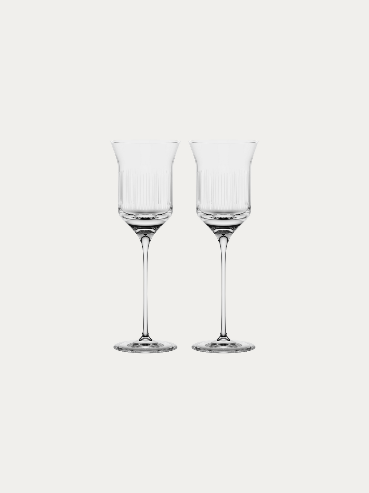 RESONG HOME XUYU Stemware (Pair), hand vertical ribbed etched crystal wine goblet set of 2, ultra thin stem elegant red wine glass for wine tasting