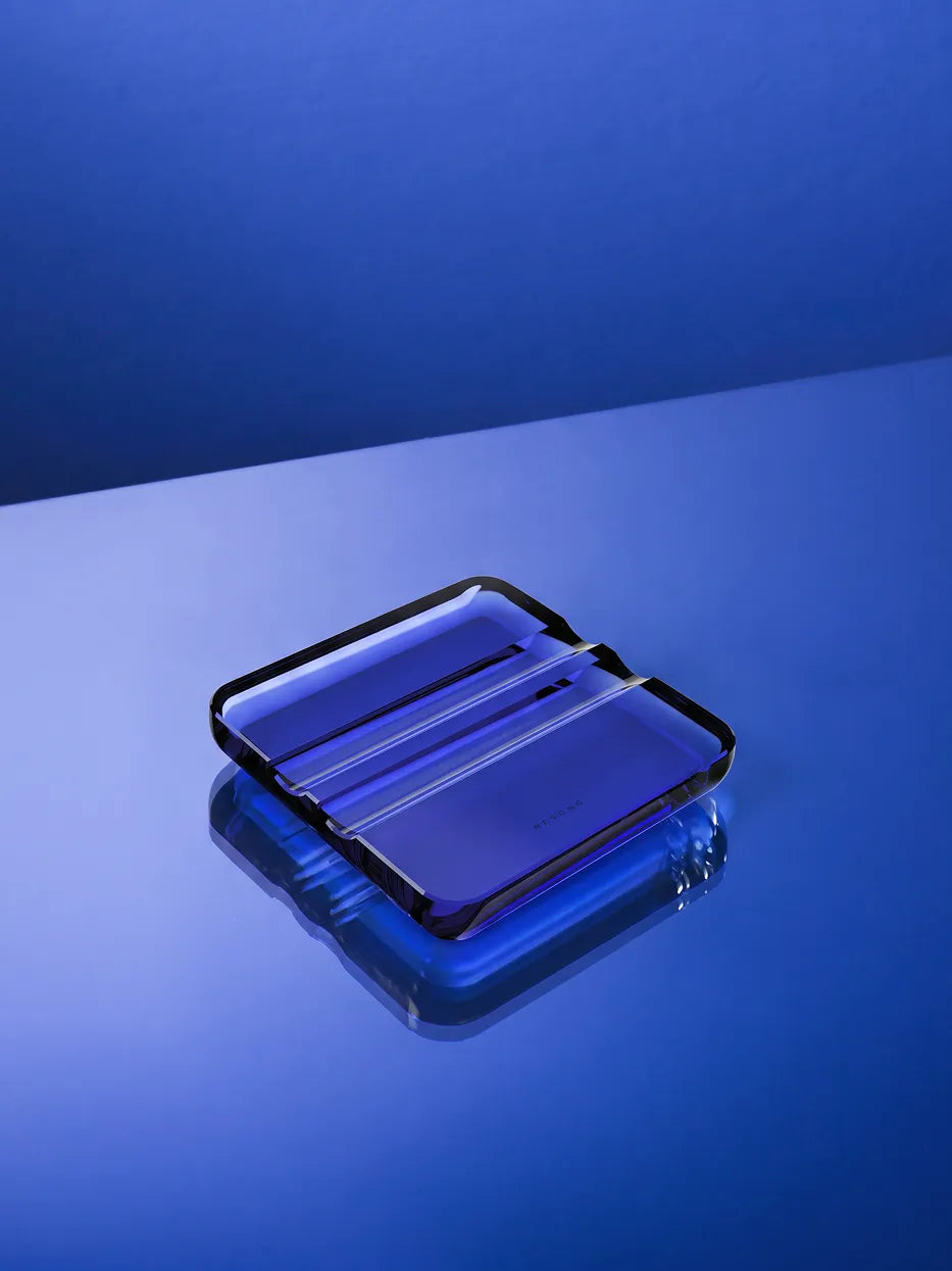 RUIYING Cigar Holder (Blue), transparent crystal cigar rest, luxury desktop cigar accessory
