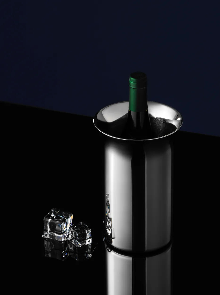 SHEDI Double-Wall Wine Bucket, stainless steel champagne cooler, luxury metal wine accessory for home bar, wine chiller bucket